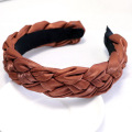 Bandeau fascia per capelli Korean Braid Fabric Headband Solid Autumn Winter Hairband for Woman Girl Fashion Hair Accessories  Wh